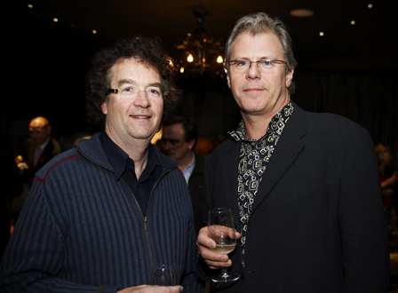 Mark Poole explaining screen culture to Tait Brady
